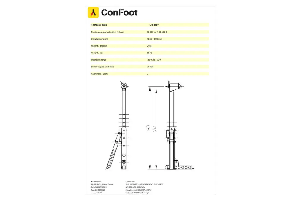 Soporte de contenedor ConFoot-Leg CFP – juego completo - Imagen 2