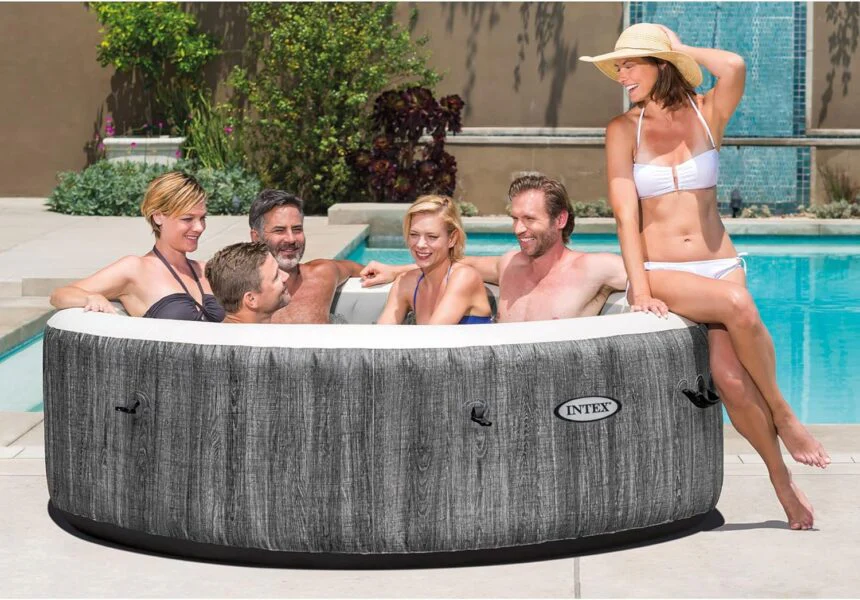 Intex PureSpa Deluxe Madera Gris 85″ x 25″ - Imagen 3